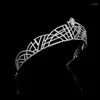 Grampos de cabelo EYER Coroa Real Europeia Cubic Zircon Tiaras Headband Headdress Único Casamento Nupcial Cabeça CZ Acessórios Jóias