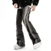 2023 Y2K Streetwear Baggy Flare Jeans da uomo Pantaloni Split Zipper Dritto Vintage lavato Nero Hip Hop Pantaloni in denim Pantalon Homme 240117