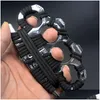 Brass Knuckles Large Thick Metal Knuckle Duster Finger Tiger Iron Fist Zinc Alloy High Hardness Outdoor Edc Self-Defense Vehicle Windo Otbwc