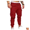 Pantalons pour hommes Mode Hommes Pantalons croisés Jogger Pantalon Chino Zipper Skinny Joggers Camouflage Designer Sarouel Long Couleur Unie Hommes Tr Dh8Md