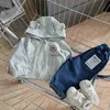 Jaquetas outono novo bebê manga longa casaco fofo urso ouvido meninos casaco com capuz de algodão ldren casual infantil cardigan capuz h240508