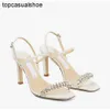 JC Jimmynessity Choo Toes Sexy Fashion Sandals Women Peep Buckle Strap Stiletto Heels Cross Strap Crystal Womens Shoes Sexys Word Rhinestone Open Toe Dress Sandal Eu