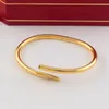 Love Gold Armband Nagelarmband Designerin Armreifen für Frauen Herren Stahllegierung Armband Pulsera Pulseras Plattiert Silber Rosenschmuck Diamant Armbänder