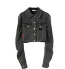 Spring Fashion jacket Womens Button Women leisureLetters Coat Woman Designer Jackets Jeans Socialite Cargo Denim Short Jacket 0