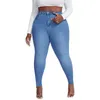 Femmes Taille Haute Grande Taille Jeans Mode Stretch Skinny Denim Crayon Pantalon Décontracté Femme Pantalon XL-4XL Livraison Directe 240117