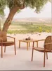 Camp Furniture Outdoor Table And Chair Teak Courtyard Villa Casual Solid Wood Restaurant Garden Balcony Rainproof Sunscreen