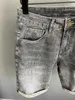 Designer de jeans masculino Trendy for Men 2023 verão macio e alto elástico masculino masculino preto jeans cinza slim shorts jovens capris nvjb