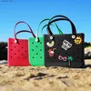 Shopping Bags Multi Holes Storage Bag for Women Handbag Waterproof EVA Shoulder Bag Standing Picnic Beach Bag Shopping Bag Q240118