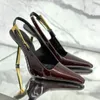 Prom Dress Dance Luxury Shoe Lee Mirrored Leather Slingback Pump Woman Black Crocodile Designer Heel Man Sandal Slide Lady Gift Tazz Slipper Slim High Heel Even Shoes