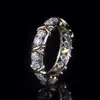 10K Gold 4mm Labordiamant Ring 925 Sterling Silber Schmuck Verlobung Ehering Ringe für Damen Herren Party Accessoire Geschenk