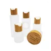 Bouteilles de stockage 30ml 60ml 100ml 120ml Verre clair givré avec capuchon en bois de bambou Teinte des lèvres Flacons vides électroniques Emballage cosmétique