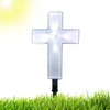 Garden Decorations Solar Cross Stake Outdoor Lights LED Waterproof Lamp For Cemetery Auto On Off Holloween Party Lighting Decors