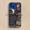 Mobiltelefonfodral Cartoon Line Farbror Telefonfodral för iPhone 11 12 13 14 15 Pro Max XR XS X 7 8 Plus SE2020 2022 MINI SUCKSUST SOFT SILICONE COVER J240118