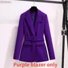 Damespakken Blazers 2020 Herfst Dames Paars Eenvoudige Blazer Werk Kantoor Dames Pak Blazerjas Modieus Professioneel Pak en Enkele BlazerL240118