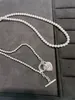 set di gioielli con collana e ciondolo con braccialetto torque in oro Set di perle a doppio strato con catena fine, amore, designer, coppia, moda, anello per feste, regali