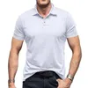 Homens Camisetas Moda Primavera e Verão Casual Manga Curta Botões Lapela Maternidade Mens Meias No Show Grande Alto