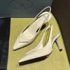 Sukienka dla kobiet designerka slingback obcasy buty sukienki eleganckie letnie szczotkowane skórzane sandały szalone pompki luksusowe obuwie kobiety wysokie obcasy ślub impreza