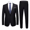 Trajes para hombres 15 colores M-6XL (pantalones de chaqueta) Ropa de trabajo Traje formal de oficina de negocios para hombres Vestido de novia de color sólido Blazer Pantalones