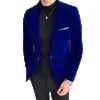 Otoño Invierno Chaqueta de terciopelo dorado Chaqueta de traje ajustada de alta calidad Moda Casual Hombres Novio Cantante Traje Vestido de noche formal 240117