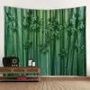 Tapissries Green Bamboo Forest Tapestry Wall Hängande Tyg Blomma trädkonstdekoration sovrum och vardagsrum bakgrundvaiduryd