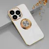 Luxury 360 Rotation Magnetic Ring Stand Holder 6D Plating Soft TPU Cases Socktäkert täckning för iPhone 15 14 13 Pro Max 12 11 XR XS 8 7 Plus Samsung S23 Fe S24 Ultra