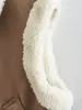 Coletes femininas inverno pele de cordeiro para mulheres zíper ruched lã forro jaqueta feminina coreia estilo outerwear lapela em 2024