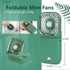 Elektrik Fanları Taşınabilir Mini Fan Küçük Pil Çalışan Boyun Fanı Katlanıyor 5. Güç Bankası Telefon Tutucu El Masa Masası Fan USB Şarj Edilebilir YQ240118