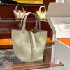 10s Tote Bag 18 cm luxe designer tas eenvoudige lichtgewicht slijtvaste tas handgemaakt lederen groentemand klassiek lederen lychee ontwerp met de hand genaaid handtas