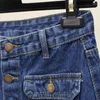 Skirts Cotton Denim High Waist With Belt A-Line Women's Skirt Single Breasted Casual Korean Fashion Mid-Calf Long For Women M140