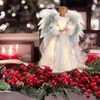 Juldekorationer Angel Tree Topper Fairy Dolls Top Star Led Glowing Pendant Decoration Holiday Decor