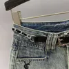 Summer Designer Squult Krótka spódnice Kobiety mody litera haft graficzna grafika wysoka tła A-line anty-skidding owinięcie krótka spódnica