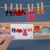 Drying Rack Clothes DressUp Jigsaw Puzzle Logical Thinking Matching Sorting Educational Game Kids Montessori Wooden Toys Girls 240117