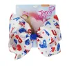 12 pz/lotto 4 LUGLIO 7 pollici Bandiera Americana JOJO SWIA fiocco per capelli Cheer Bow Stelle e Strisce chip fascia elastica Accessori Per Capelli della ragazza BJ