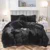 Fluffy Comforter Cover Bed Set Faux Fur Fuzzy Däcke Cover Set Luxury Ultra Soft Plush Shaggy Däcke Cover 3 Pieces 240118