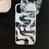 Mobiltelefonfodral ins stänk bläck designko mönster fodral för iPhone 15 14 13 12 11 pro max stilig imd mjuk täckning japan korea bokstaven clear shell j240118