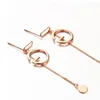 Dangle Earrings Creative 585 Purple Gold Letter Glossy Drop For Women Plated 14K Rose Tassel Earings Fashion Light Luxury Jewelry