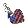 Keychains 2st Creative American National Flag Design Key Chain Fashion Bag Hanging Pendant Delicate for Man Woman