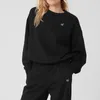 Yoga Outfit AL-182 Pull à col rond Sweat-shirts chauds Argent 3D sur la poitrine Sweat-shirt en vrac Unisexe Casual Top Fashion Veste de survêtement