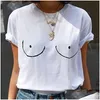 Dames T-shirt Casual Titties Boobs Boobies Print T-shirt met korte mouwen Grappige T-shirts Dames Vrije tijd Streetwear Tshirt Camisas Mujer L Dhmdk