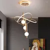 Lustres Post moderne lustre moderne minimaliste suspendu lampe blanche décor à la maison salle à manger intérieur salon cuisine île éclairage