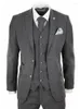 Męskie garnitury 3 szt. Wełniane dla mężczyzn Winter Slim Fit Formal Business Kurtka z kamizelkami Noth Lapel Custom Groom Tuxedo Wedding 2024