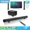 Soundbar Youxiu 65W TV Sound Bars Home Theater Soundbar Trennbare Bluetooth 5.0 -Lautsprecher Echo Wall Bar mit Subwoofer Support Optical Aux