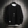 qnpqyx New Men 's Casual Sweatshirts 남자 두 조각 멀티 컬러 O- 넥 Hoodie Korean Fashion Harajuku 스타일 남성 가을 풀오버