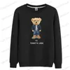 Sweats à capuche pour hommes Sweatshirts 100% coton plus velours ours littéraire pull pour femme sweat à capuche pour homme hiver col rond sweat ample Super Dalian sweat à capuche femme T240118