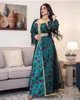 Роскошные Ближневосточные абайи для женщин Дубайское платье Кружевная аппликация Сетчатая печать с длинными рукавами Элегантные вечерние платья Мусульманская одежда Халат