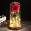 LED -lampor Rose Light Artificial Galaxy Rose Lamp med fjäril och färgglada LED -rosblommor i glasbatteridrivna gåvor för kvinnor