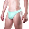 Underbyxor Mens Ice Silk Smooth Bikini Bottom Convex Pouch Briefs Trunks Underwear Sheer Shorts Bulge Slip Homme Soft Underclothes