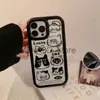 İPhone 11 12 13 14 için cep telefonu kılıfları Pro Max Creative Tuetmer Penguin İllüstrasyonu İngilizce Siyah Sınır Anti-Fall Anti-Fall Kılıf