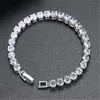 Fashion 18cm CZ tennis bracelet zircon beads men bangle chains strand bracelets for women pulseiras bijoux silver crystal bracelets