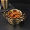 Kommen Huishoudelijke Sauskom IJs Dessert Servies Roestvrij staal Koreaanse ronde keuken met dubbel oorhandvat